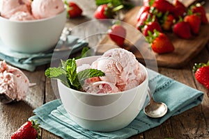 Cold Strawberry Ice Cream