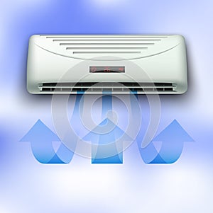 Cold stream coming from air conditioner