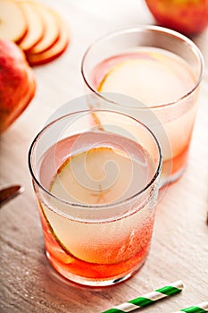 Cold summer cocktail drink with pear