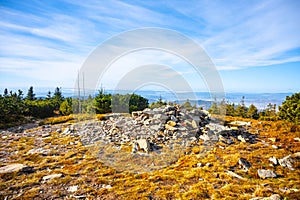 Cold and sunny autumn day in Hruby Jesenik Mountains