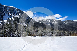 Cold sunny winter day in Tarta mountrains