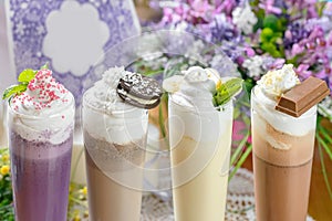 Cold sweet milkshake