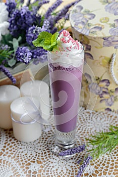 Cold sweet milkshake