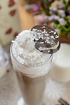 Cold sweet milkshake