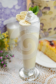 Cold sweet milkshake