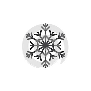 Cold symbol, Snowflake line icon, outline vector sign, linear pi