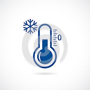 Cold thermometer vector icon photo