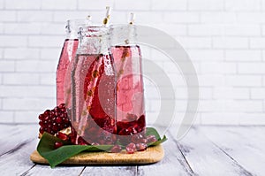 Cold transparent pomegranate drink