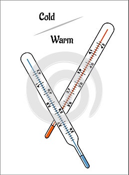 Cold and warm thermometer