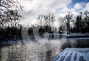 Cold water at the lake