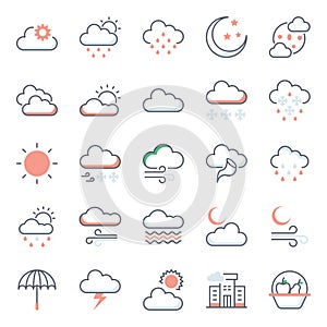 Cold Weather flat Icons Pack