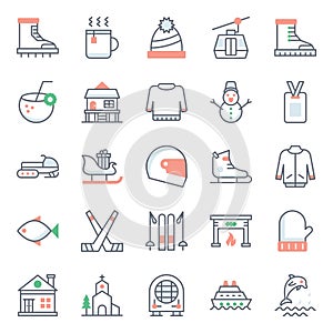 Adventure And Hiking flat Icons Pack