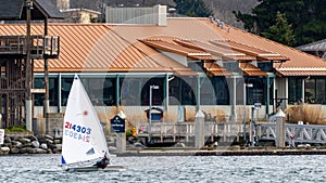 Sailing In Winter On Budd Inlet, Puget Sound, Olympia Washington