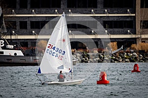 Sailing In Winter On Budd Inlet, Puget Sound, Olympia Washington