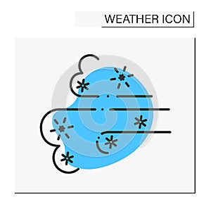 Cold wind color icon