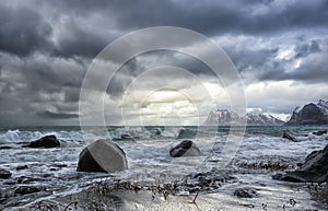 Cold and windy day in Lofoten