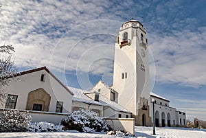 On a cold winter day the Boise Train Depot