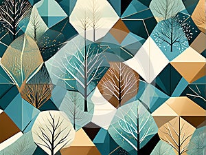 cold winter geometric abstract pattern art: environment and sustainability