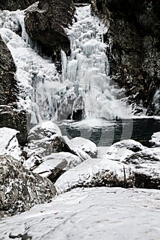 Cold winter landscape at Bish Bash Falls photo