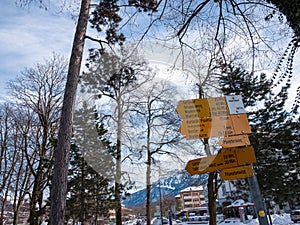 The cold winter sign of Switzerland