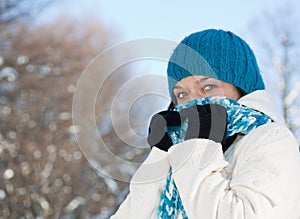 Cold winter woman