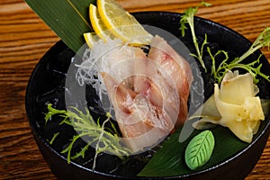 Cold yellowtail sashimi