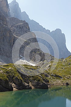 Coldai lake, in the Dolomites