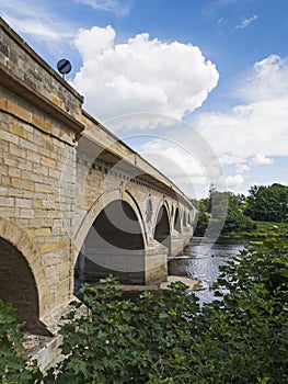 Coldstream bridge linking Coldstream to Northumberland, UK