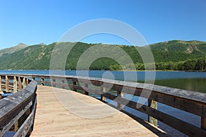 Coldwater Lake wooden bridge photo