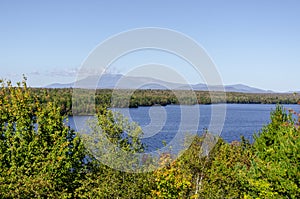 Cole Overlook view across Salmon Stream Lake toward Mount Katahd