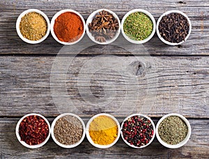 Colection of indian spices