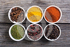 Colection of indian spices