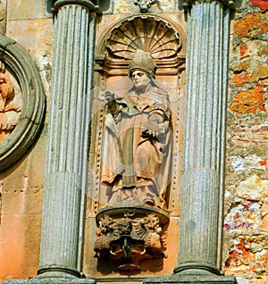 facade in a ancient school in Salamanca photo