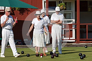 COLEMAN'S HATCH, SUSSEX/UK - JUNE 27 : Lawn bowls match at Colem