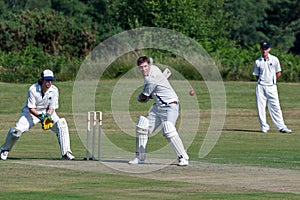 COLEMAN'S HATCH, SUSSEX/UK - JUNE 27 : Village cricket being pla