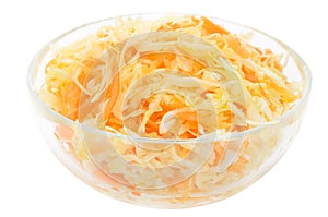 Coleslaw in the glass bowl