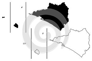 Colima map vector photo