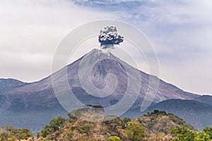 The Colima volcano is active.