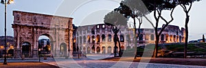 Coliseum and arch in Rome. Italy