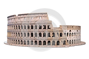 Coliseum, Colosseum isolated on white. Architectural and historic symbol of Rome and Italy,