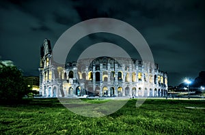 Coliseum (Colosseum) at night in Rome