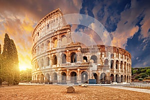 Coliseum or Flavian Amphitheatre (Amphitheatrum Flavium or Colosseo), Rome, Italy