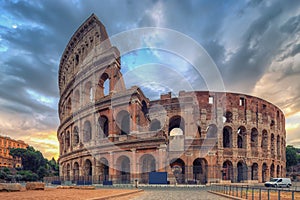 Coliseum or Flavian Amphitheatre , Rome, Italy.