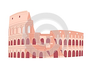 Coliseum in Rome. Italian sightseeing. Vector illustration.