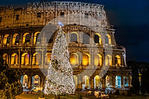 Coliseum of Rome, Italy on christmas