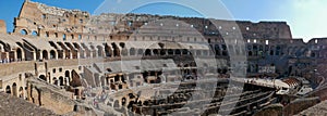 The inside of the Coliseum in Rome, Italy - panorama