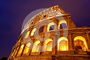 Coliseum in Rome by night, Italy