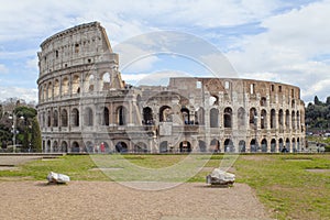 Colisseum old building in Rome city