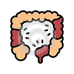 colitis disease color icon vector illustration