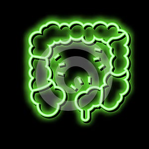 colitis disease neon glow icon illustration